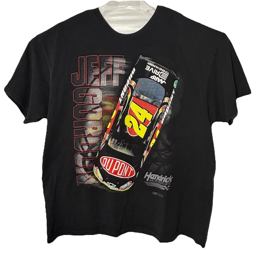 Jeff Gordon NASCAR T Shirt Front‎ And Back Graphics Hendrick Motor Sports 24 2X